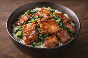 照り焼き風　猪バラ丼 作ってみた